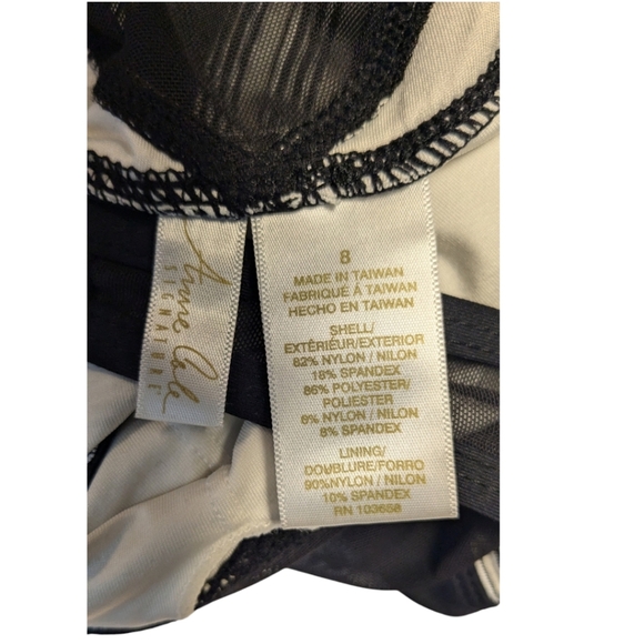 ANNE COLE Women's Black/ White Removable Cups One Piece Swimsuit SZ 8 - Picture 9 of 10